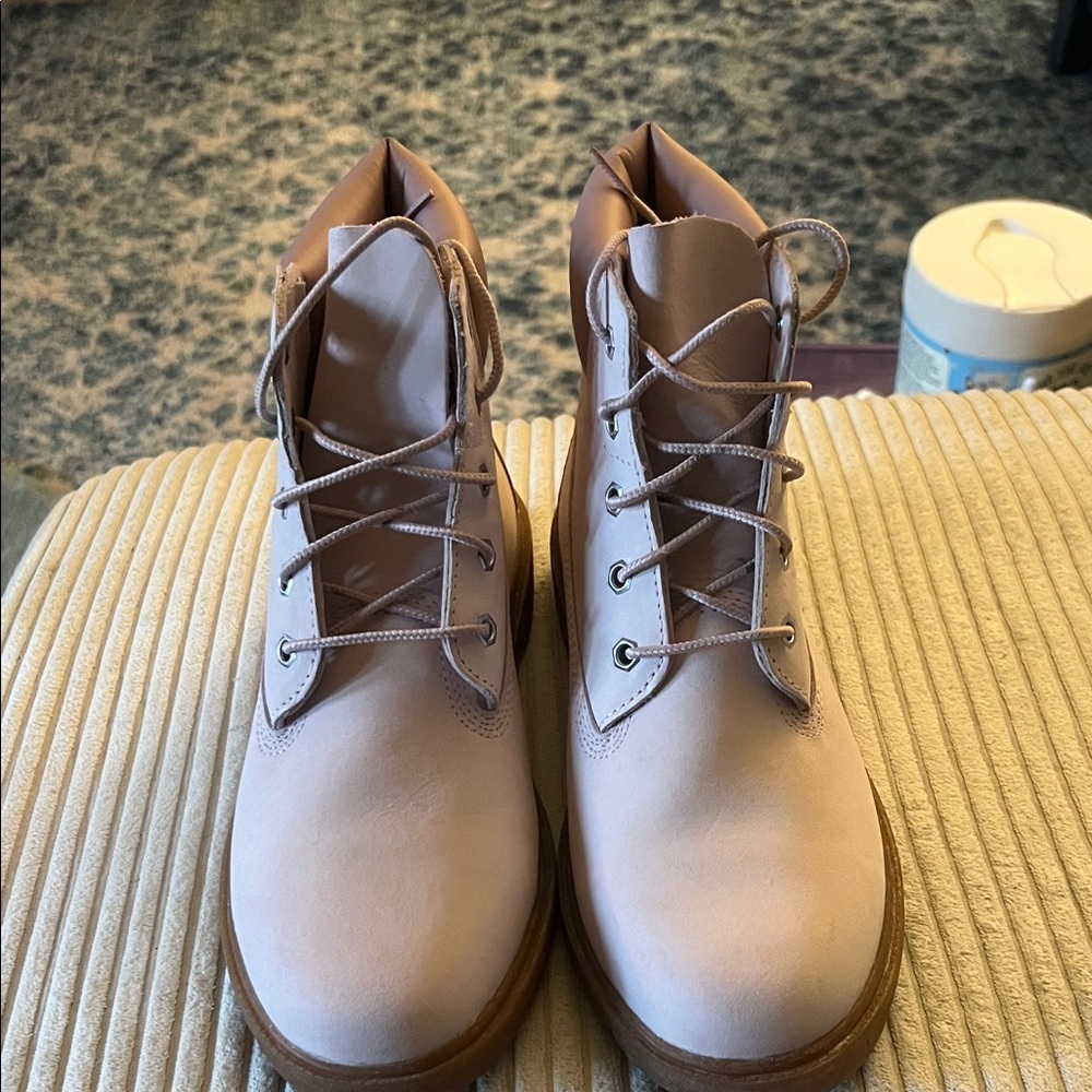 Timberland Women's Light Pink Lace-Up Boots